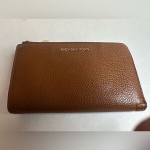 Michael Kors Brown Double Compartment Leather Wallet
